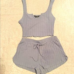 NWOT Shein Blue 2 Piece Tank and Short Set.